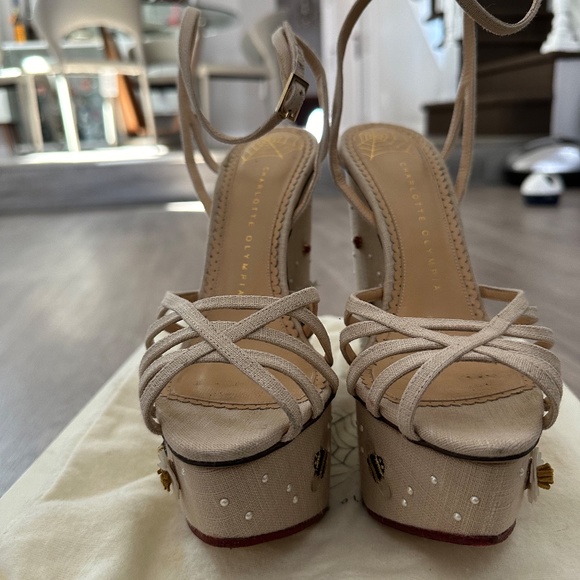 Charlotte Olympia Floral Meredith Wedges Size 40 - Picture 3 of 7